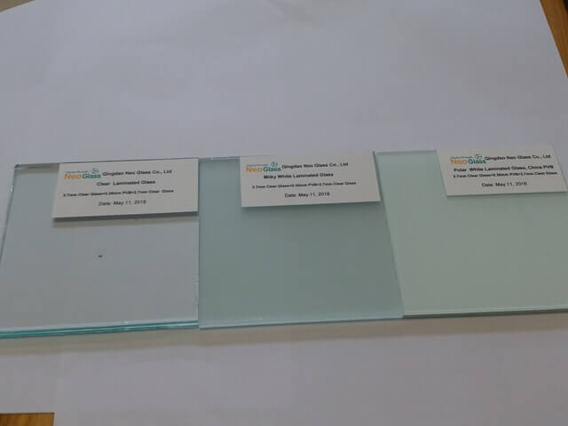 2.7mm +0.38mm +2.7mm Milky White Laminated Glass-AS/NZS 2208: 1996, CE, ISO 9002